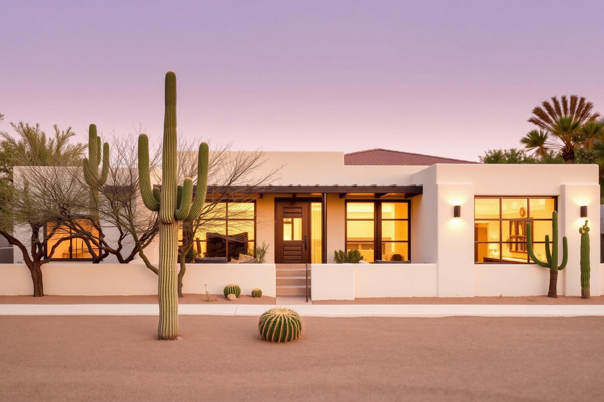 Luxury Scottsdale home at golden hour